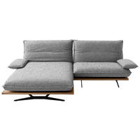 ECKSOFA  in Chenille, Flachgewebe Grau, Wildeiche  161/284 cm  - Wildeiche/Schwarz, Design, Holz/Textil (161/284cm) - Koinor