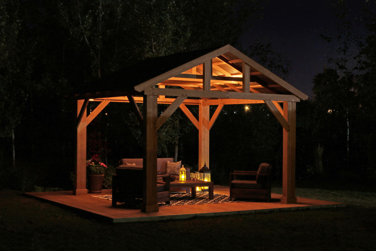 PAVILLON 366/330/427 cm   - Naturfarben, Basics, Holz/Metall (366/330/427cm)