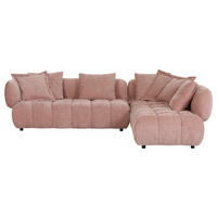 ECKSOFA in Flachgewebe Altrosa  - Schwarz/Altrosa, Konventionell, Kunststoff/Textil (289/250cm) - Carryhome
