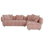 ECKSOFA in Flachgewebe Altrosa  - Schwarz/Altrosa, KONVENTIONELL, Kunststoff/Textil (289/250cm) - Carryhome