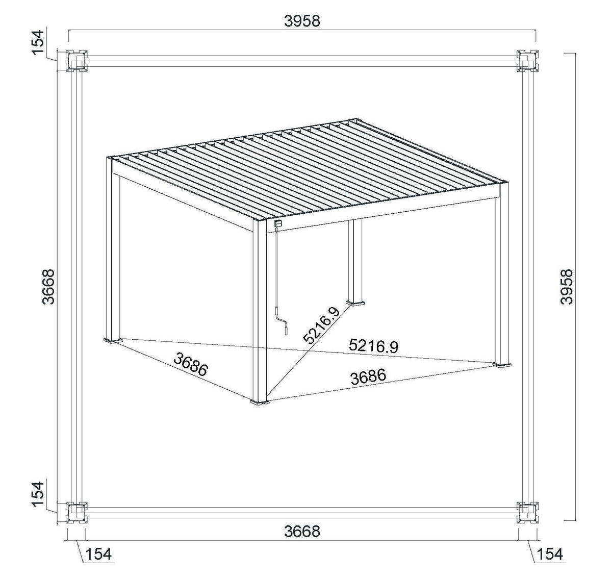 PERGOLA - Anthrazit, Basics, Metall (400/255/400cm) - Gardenson