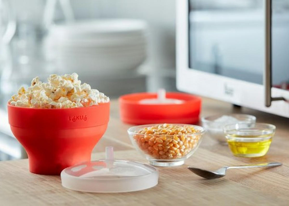 Popcornmaker Lékué     - röd/transparent, Basics, plast (12,9/4/12,9cm) - Best Price