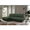 ECKSOFA PAROS Dunkelgrün Bouclé  - Dunkelgrün/Schwarz, Design, Kunststoff/Textil (179/277cm) - MID.YOU