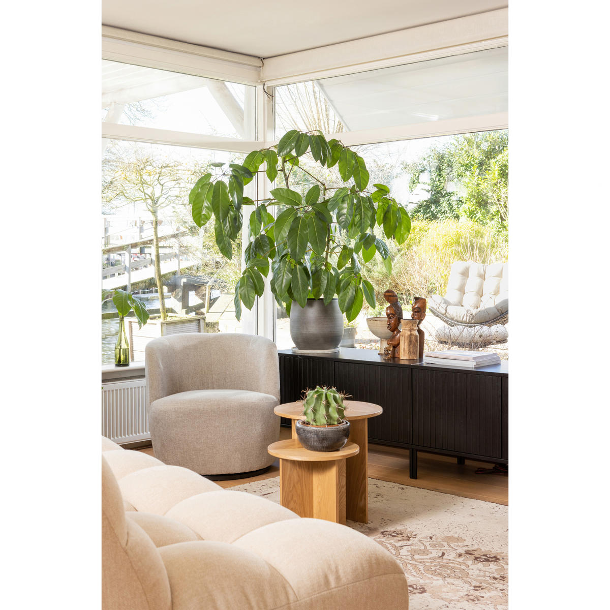 LOWBOARD Gravure 100/56/44 cm   - Schwarz, Design, Holz/Metall (100/56/44cm) - Livetastic