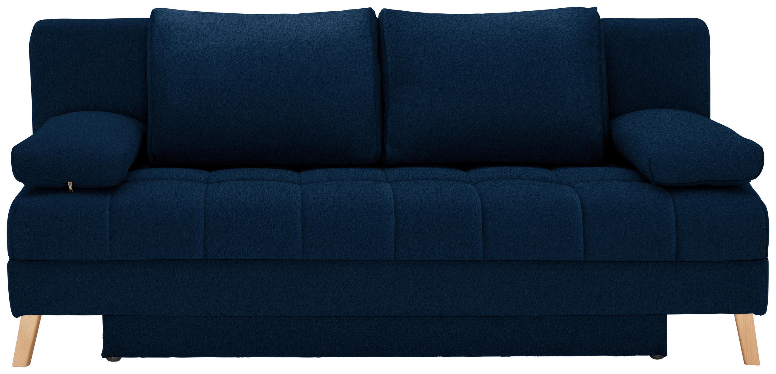 KANAPÉÁGY sötétkék  - sötétkék/natúr, Konventionell, textil/fa (195/90/90cm) - Cantus