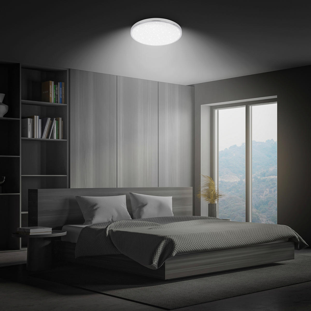 BADEZIMMER-DECKENLEUCHTE Tak 33,00/6,2 cm   - Chromfarben, Design, Kunststoff/Metall (33,00/6,2cm) - Briloner