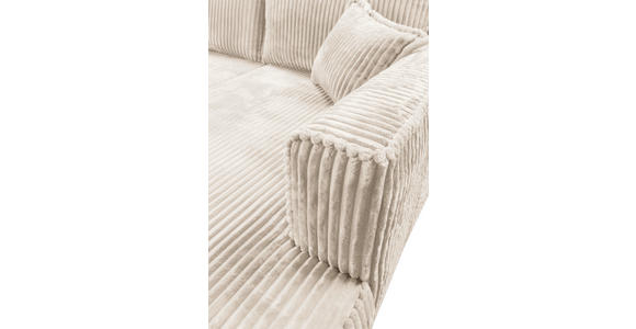 ECKSOFA Creme Cord  - Creme/Schwarz, MODERN, Holz/Textil (322/208cm) - Carryhome