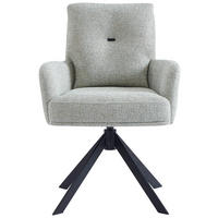 ARMLEHNSTUHL  in Eisen Webstoff  - Beige/Schwarz, Design, Textil/Metall (60,5/88/67cm) - Novel