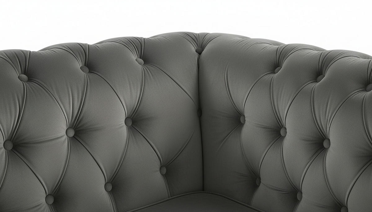 CHESTERFIELD-SESSEL - Schwarz/Grau, Basics, Holz/Textil (102/73/87cm) - Xora