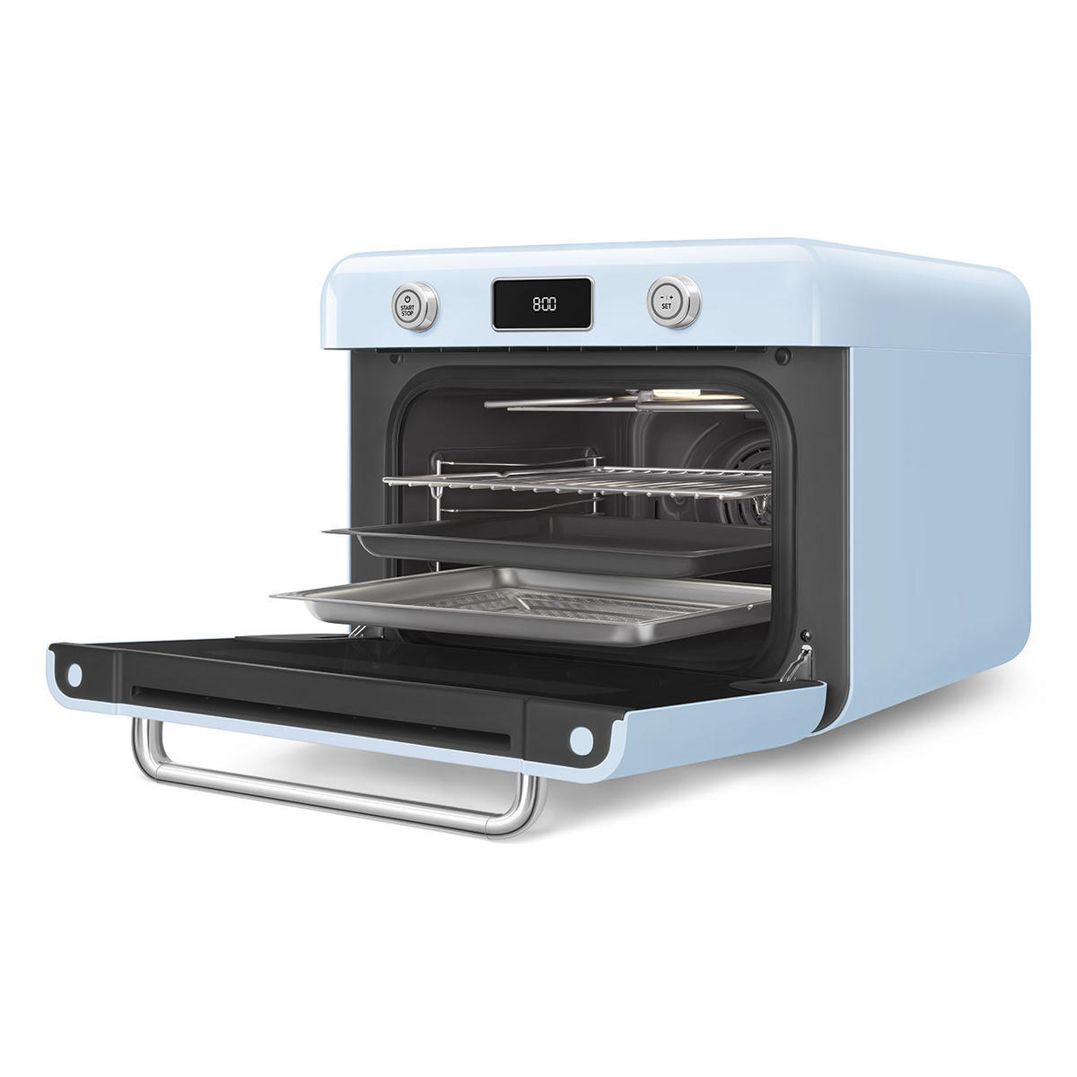 MINIBACKOFEN 50´s Style  - Pastellblau, Basics, Metall (50/40/51cm) - SMEG