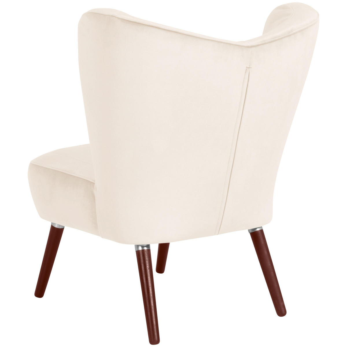 SESSEL Samt, Velours Creme    - Nussbaumfarben/Creme, Design, Holz/Holzwerkstoff (70/86/69cm) - Max Winzer