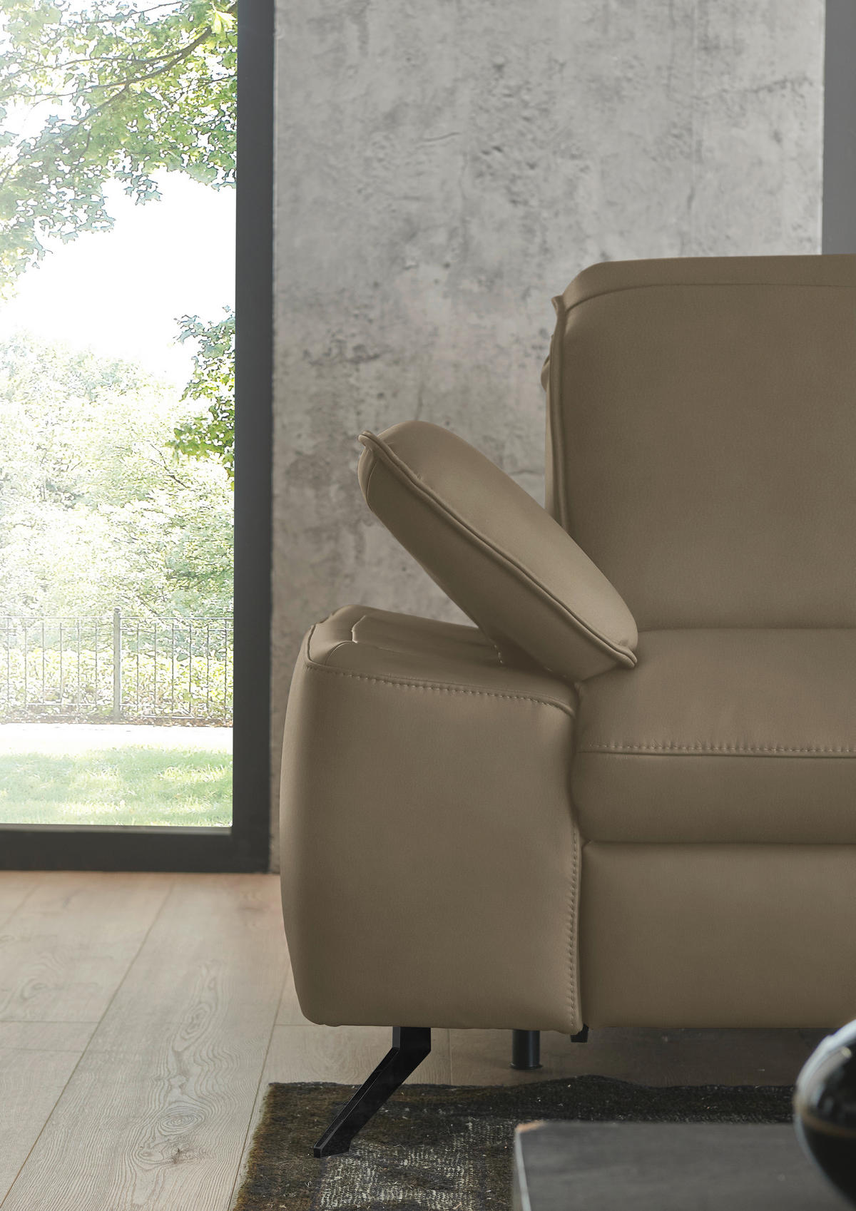 ECKSOFA  Echtleder Schlammfarben  - Schlammfarben/Schwarz, Design, Leder/Metall (307/169cm) - Beldomo Premium