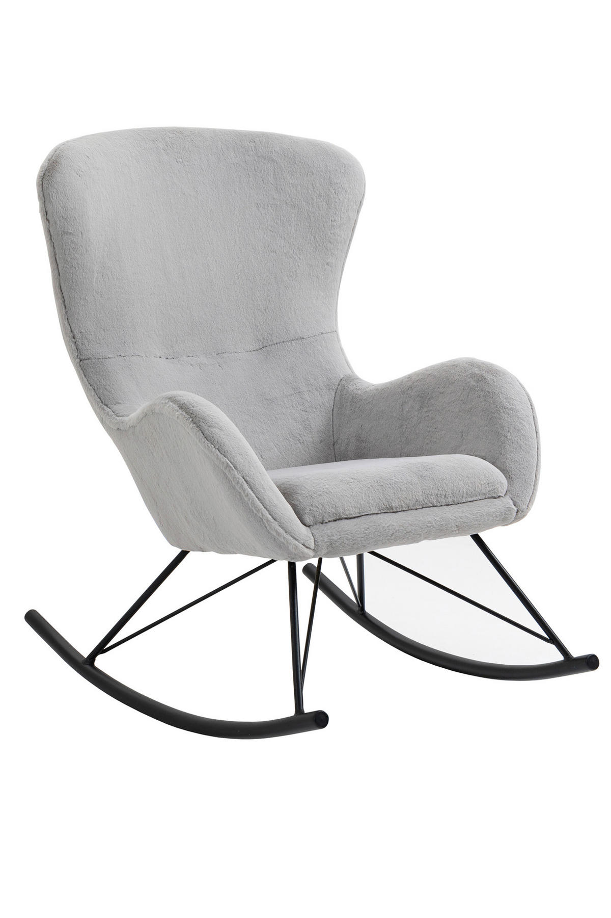 SCHAUKELSTUHL in Hellgrau, Schwarz  - Hellgrau/Schwarz, MODERN, Textil/Metall (70/102/94cm) - Livetastic