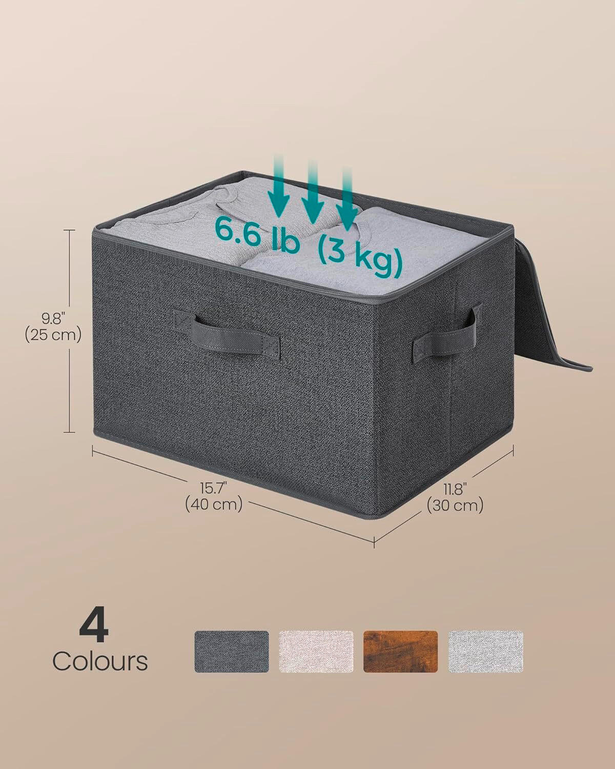 AUFBEWAHRUNGSBOXEN-SET     - Grau, Basics, Papier/Textil (40/25/30cm)