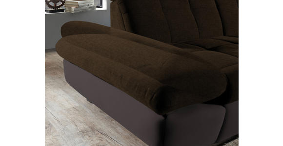 ECKSOFA in Mikrofaser Braun  - Schwarz/Braun, Design, Textil/Metall (204/341cm) - Xora