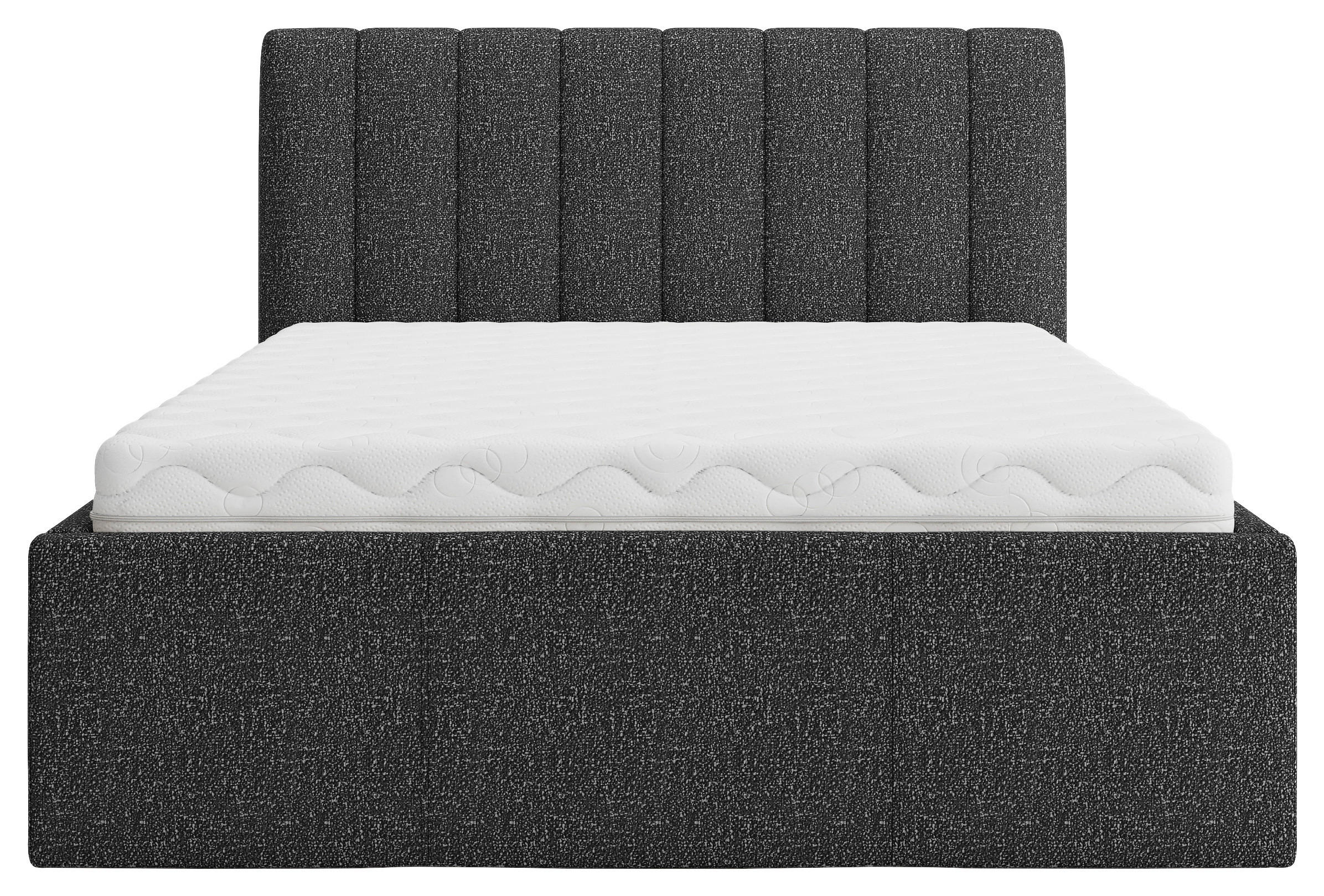 Thumbnail - Boxxx Polsterbett, Anthrazit, Textil, Hartholz, H3 + H4, Höhe ca. 17 cm, 180x200 cm, Oeko-Tex® Standard 100, gepolsterte...