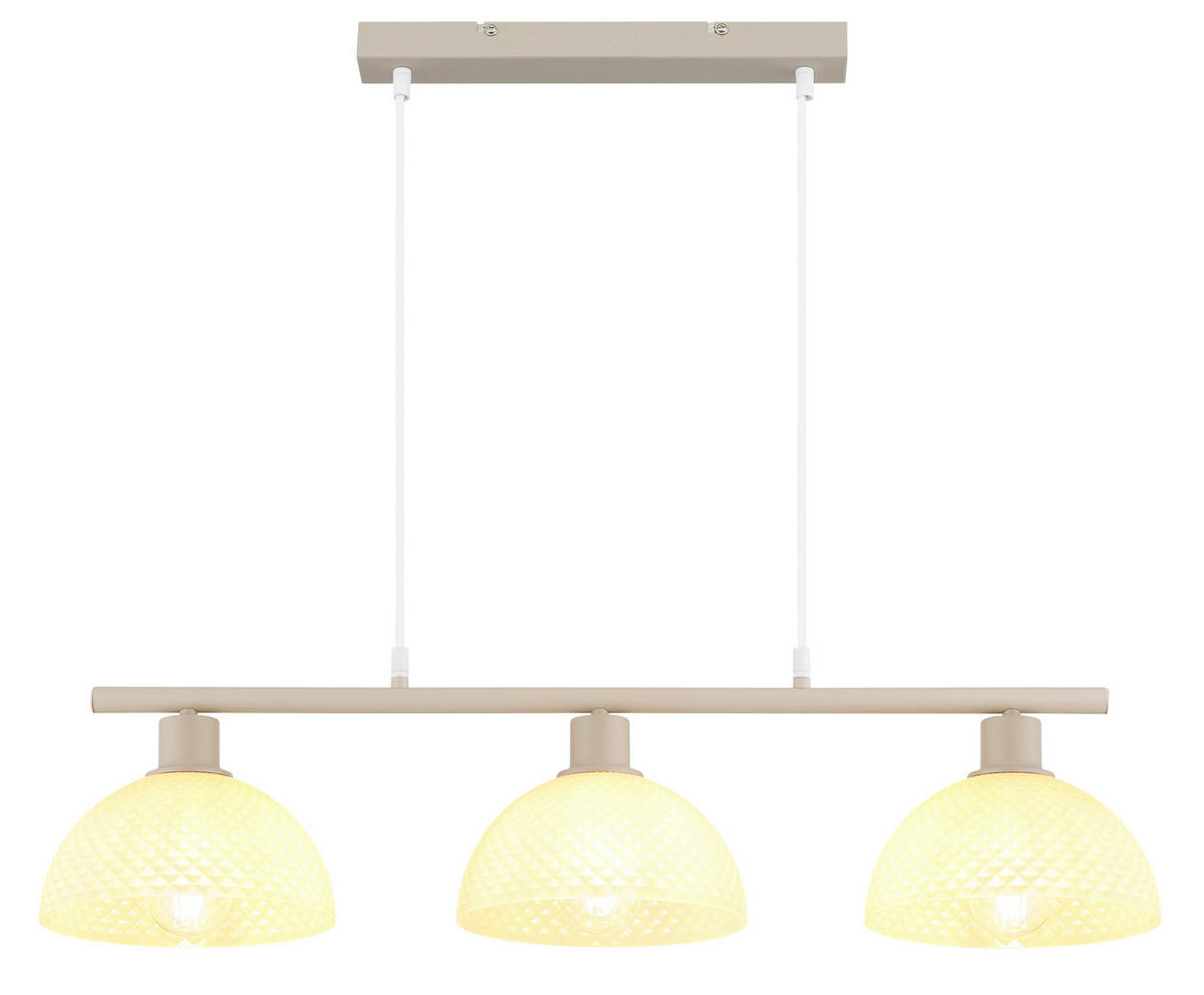 HÄNGELEUCHTE 77/20/120 cm  - Sandfarben/Champagner, Design, Glas/Kunststoff (77/20/120cm) - Globo