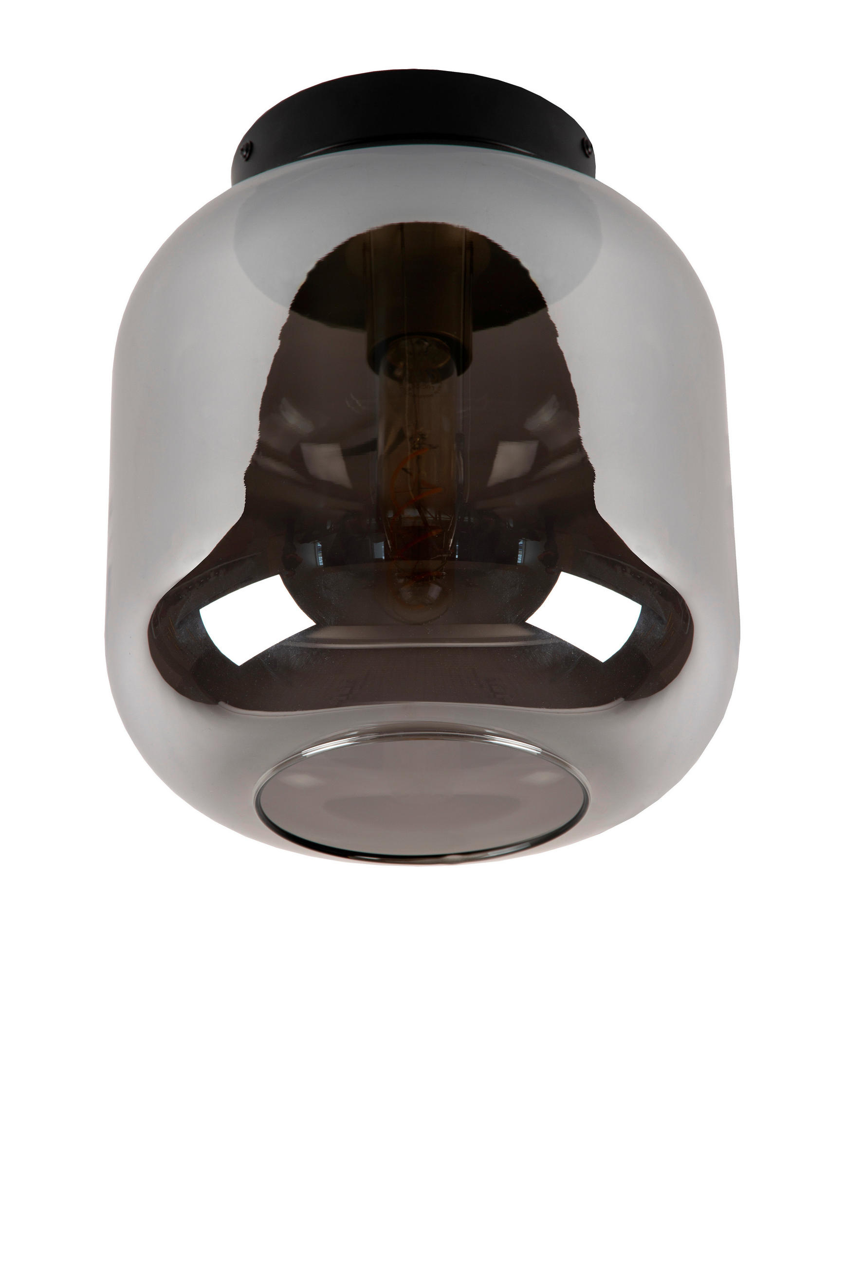 DECKENLEUCHTE Joanet 25/25/28.5 cm   - Hellgrau, Design, Glas (25/25/28.5cm) - Lucide