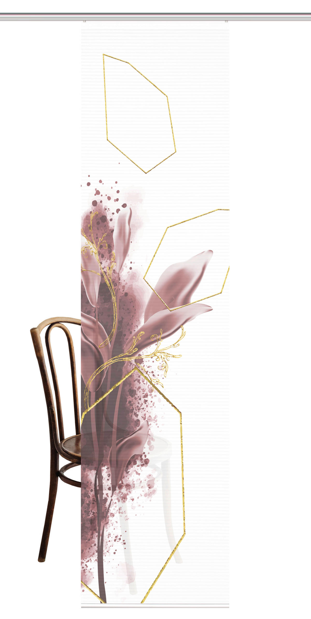PANELOVÝ ZÁVĚS, 60/245 cm - růžová, Natur, textil (60/245cm)