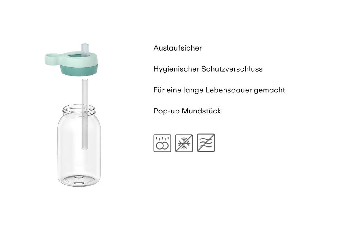 DĚTSKÁ LÁHEV NA PITÍ - modrá/vícebarevná, Basics, plast (7,6/15,5/9,0cm) - Mepal