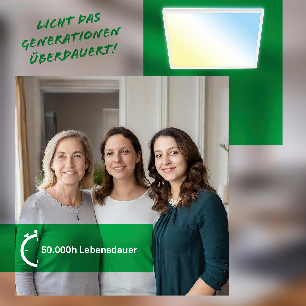 LED-PANEEL Tava A 42/42/3 cm   - Weiß, Basics, Kunststoff (42/42/3cm)