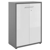 KOMMODE Texas  in 78,1/110/40 cm  - Alufarben/Schwarz, MODERN, Glas/Holzwerkstoff (78,1/110/40cm)