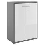 KOMMODE Texas  in 78,1/110/40 cm  - Alufarben/Schwarz, MODERN, Glas/Holzwerkstoff (78,1/110/40cm) - Novel