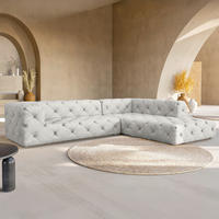 ECKSOFA Mikrofaser Hellgrau  - Hellgrau/Schwarz, Design, Kunststoff/Textil (325/228cm) - P & B