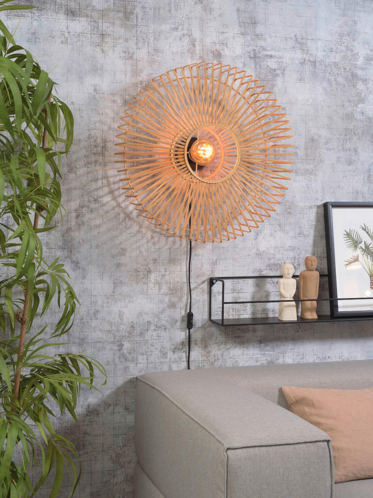 WANDLEUCHTE GOOD&MOJO  20/60 cm   - Naturfarben, Trend, Holz (20/60cm) - Good & Mojo