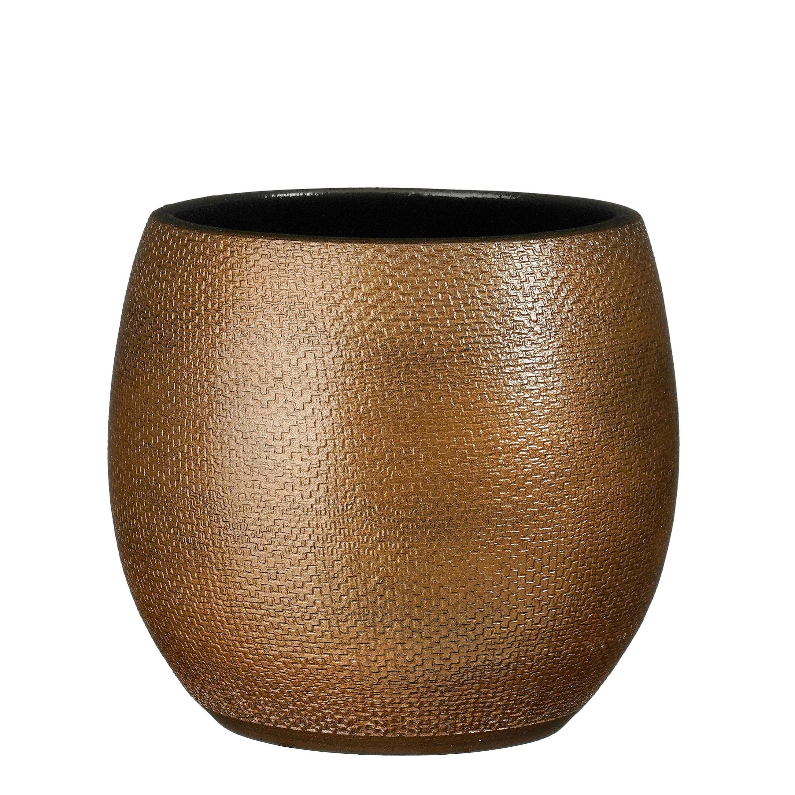 KVĚTINÁČ keramika, 22,5/23 cm - bronzová, Basics, keramika (22,5/23cm)