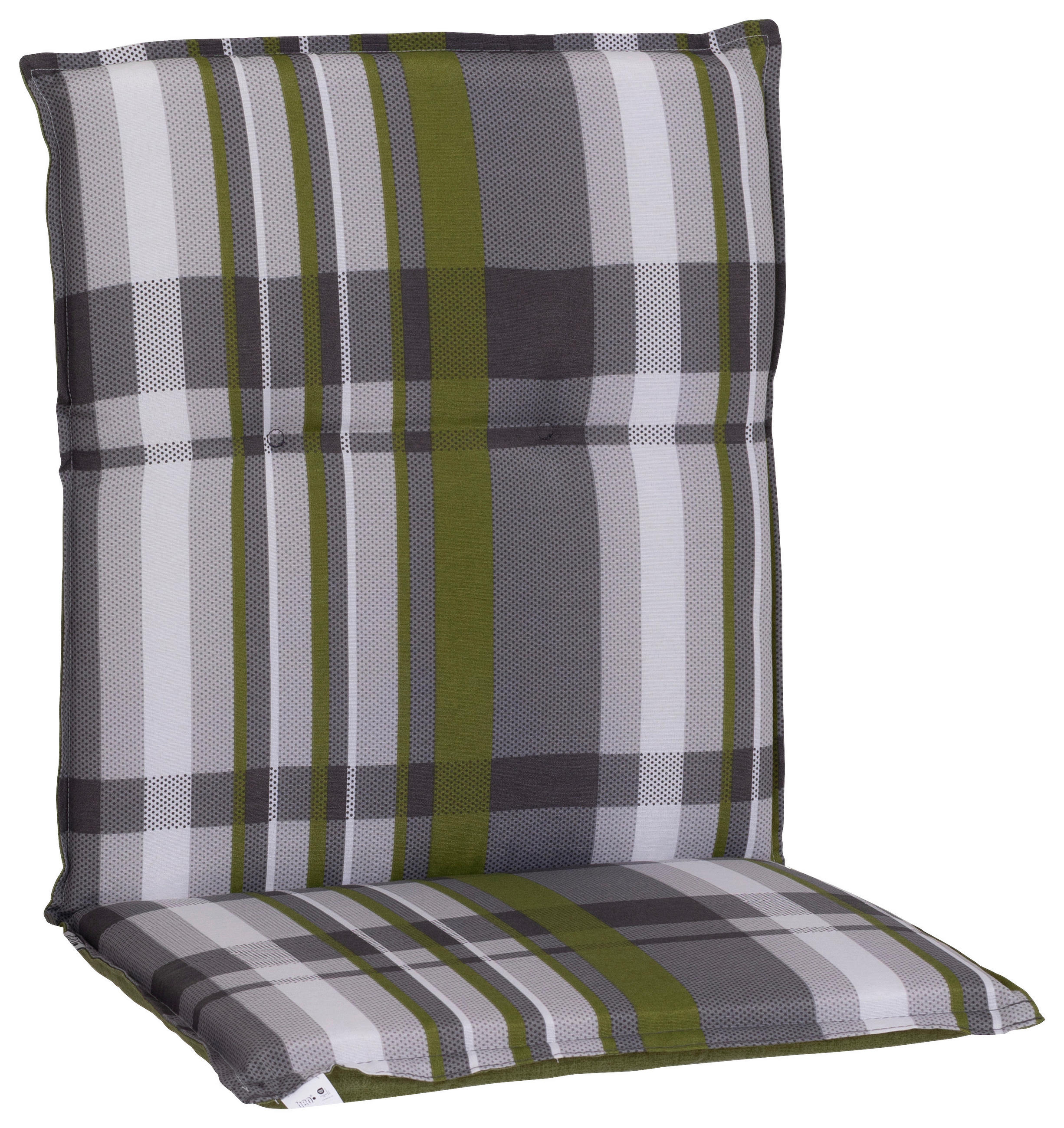 Sesselauflage Niederlehner Grün/Grau Kariert