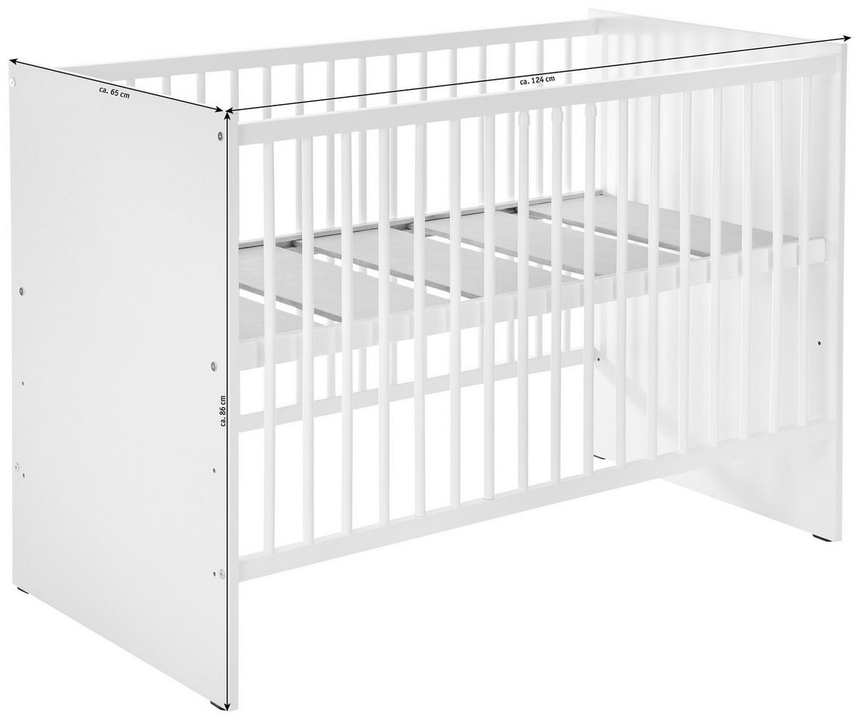 DJEČJI KREVETIĆ  Paula  - bijela, Basics, drvo (124/65/86cm) - My Baby Lou