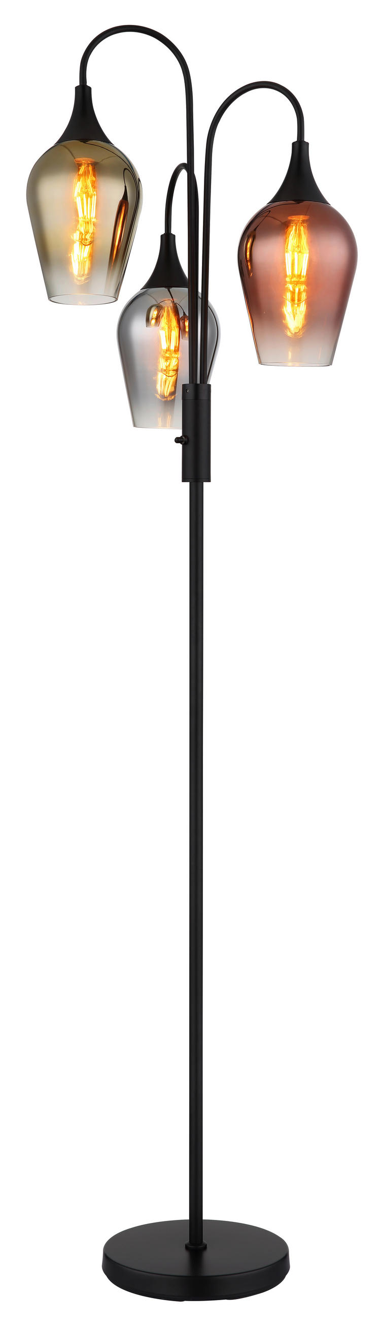 STEHLEUCHTE - Klar/Chromfarben, Design, Glas/Metall (43/165cm) - Globo