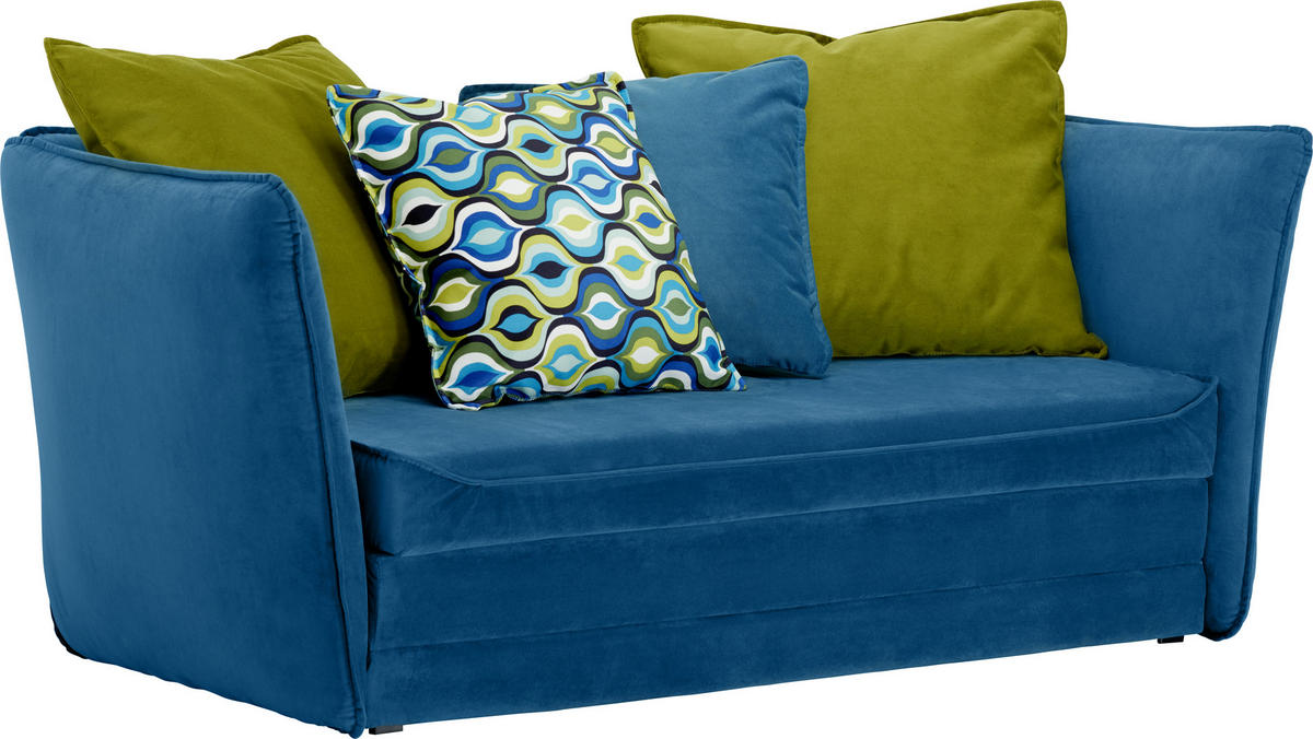 JUGEND- UND KINDERSOFA Mikrofaser Blau, Grün  - Blau/Schwarz, Design, Kunststoff/Textil (145/63-77/75cm) - Livetastic