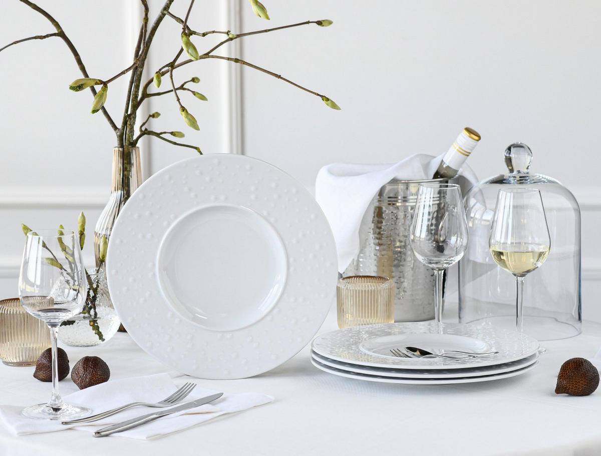 GOURMETTELLER Show Time Drop Weiss 30/2,5 cm  - Weiss, Basics, Keramik (30/2,5cm) - Creatable