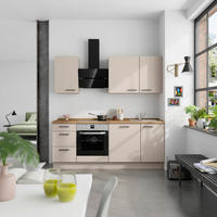 KÜCHENBLOCK Easytouch 210 cm  in Eichefarben, Sandfarben  - Sandfarben/Eichefarben, MODERN, Holzwerkstoff/Metall (210cm) - Nobilia