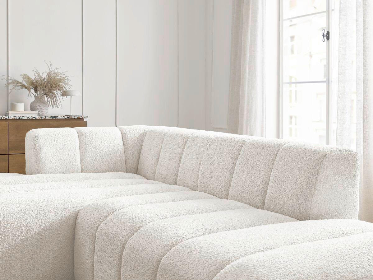ECKSOFA  ANNECY Weiß Bouclé  - Schwarz/Weiß, MODERN, Kunststoff/Textil (170/262cm)