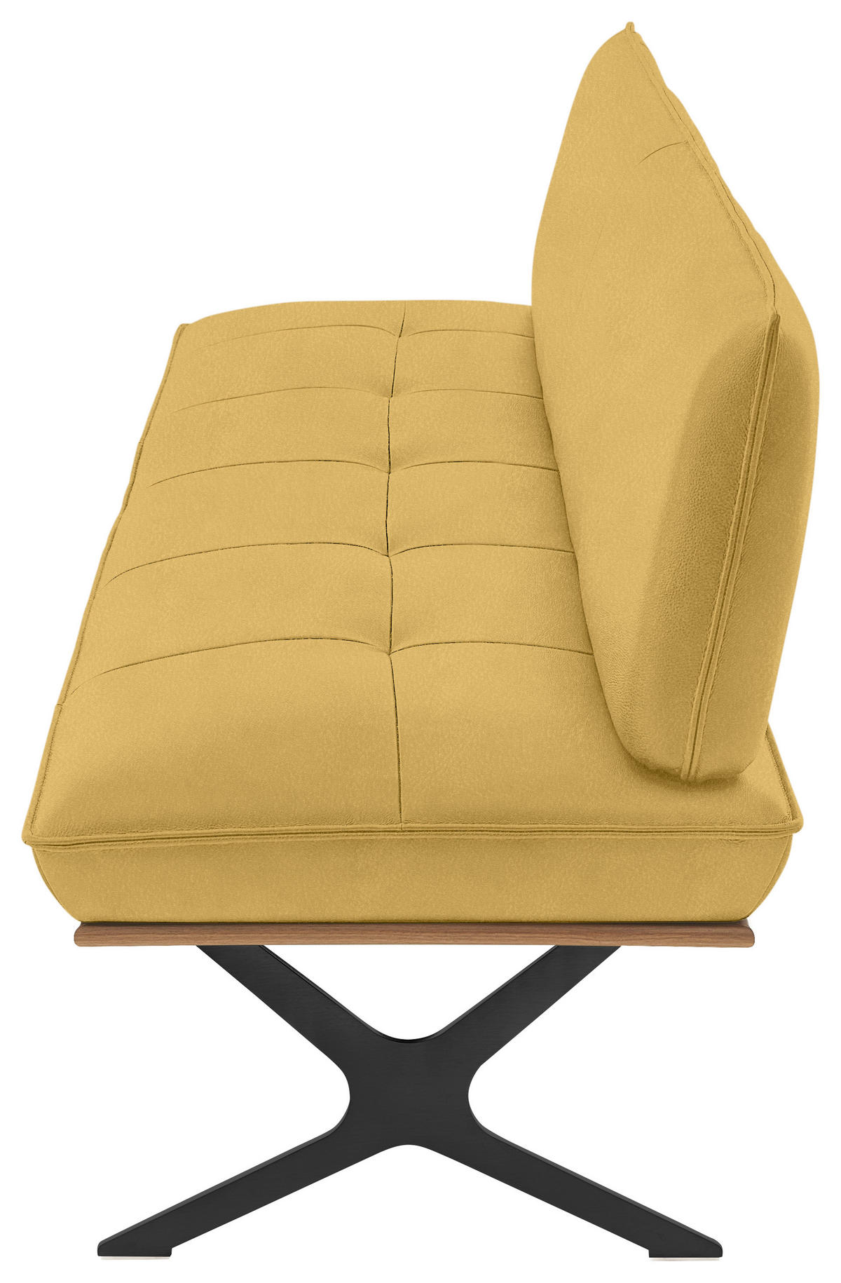SITZBANK 214/88/66 cm  in Gelb, Schwarz  - Gelb/Schwarz, Design, Leder/Holz (214/88/66cm) - Koinor