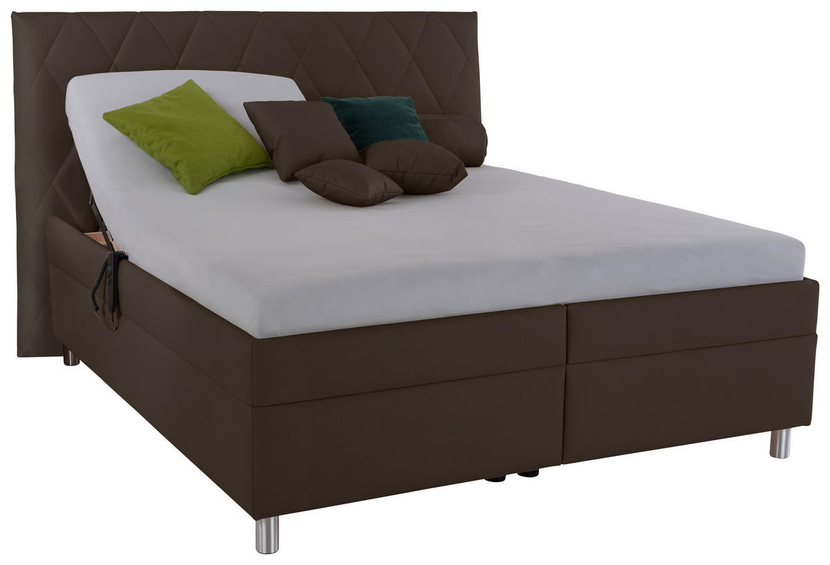 POLSTERBETT 160/200 cm, Matratze, gepolstertes Kopfteil, Lattenrost, Bettkasten,  - Birkefarben/Silberfarben, KONVENTIONELL, Holz/Textil (160/200cm) - Esposa