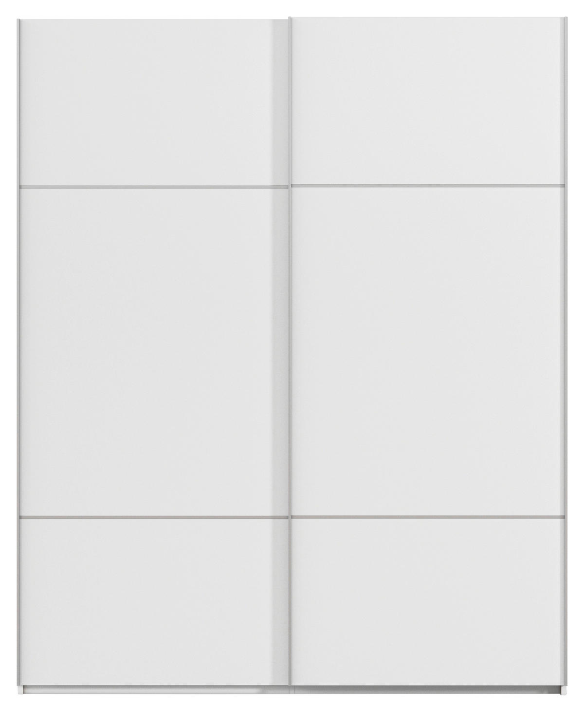 SCHWEBETÜRENSCHRANK 181/223/68 cm 2-türig Weiß  - Alufarben/Weiß, KONVENTIONELL, Holzwerkstoff/Metall (181/223/68cm) - Novel