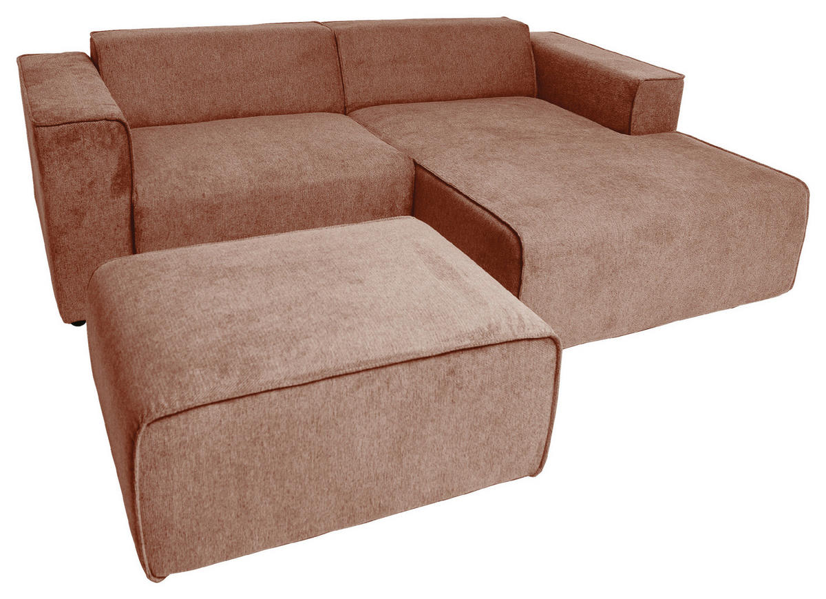 ECKSOFA Rosa Struktur  - Schwarz/Rosa, Design, Kunststoff/Textil (234/161cm) - P & B