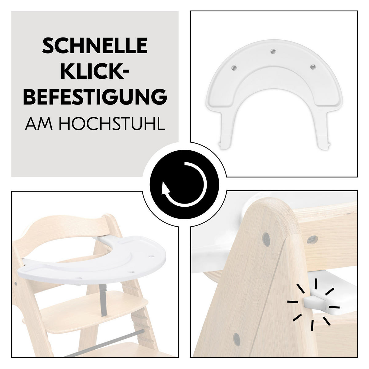 ESS- UND SPIELBRETT Arketa Play Tray  - Weiß, Basics, Kunststoff (46/4,6/58cm) - Hauck