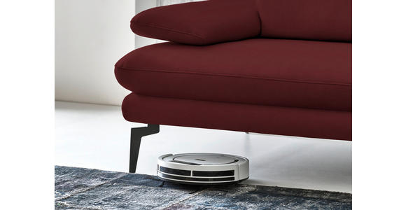 3-SITZER-SOFA in Leder Rot - Rot/Schwarz, Design, Leder/Metall (222/86/104cm) - Dieter Knoll