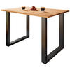 SCHREIBTISCH  in Schwarz, Honigeiche  - Honigeiche/Silberfarben, Design, Holzwerkstoff/Metall (140/76/50cm) - MID.YOU