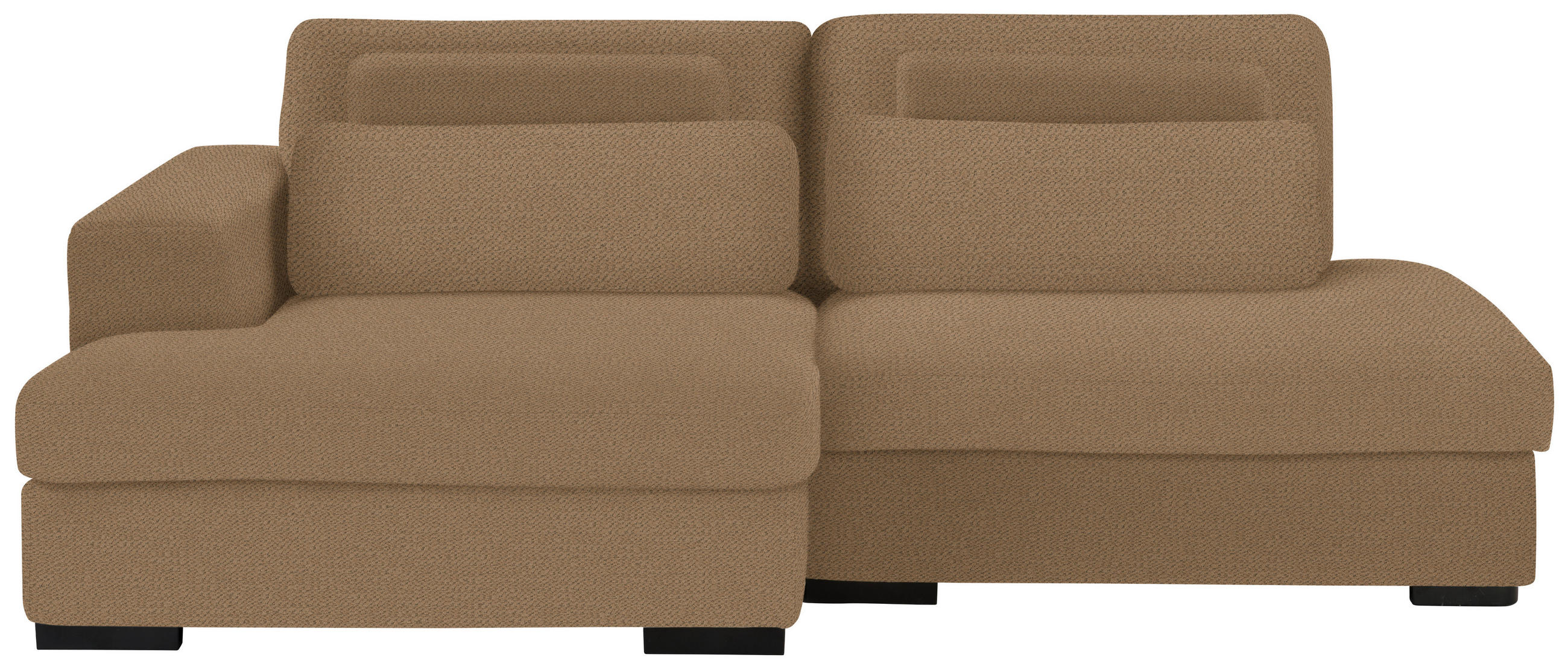 ECKSOFA in Chenille Rostfarben  - Rostfarben/Schwarz, Design, Kunststoff/Textil (158/223cm) - Lomoco