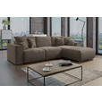 ECKSOFA Taupe Cord  - Taupe/Chromfarben, KONVENTIONELL, Kunststoff/Textil (293/195cm) - Carryhome