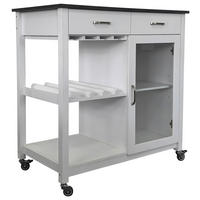 SERVIERWAGEN Weiß  - Silberfarben/Schwarz, Basics, Glas/Holzwerkstoff (90/91/50cm) - MID.YOU