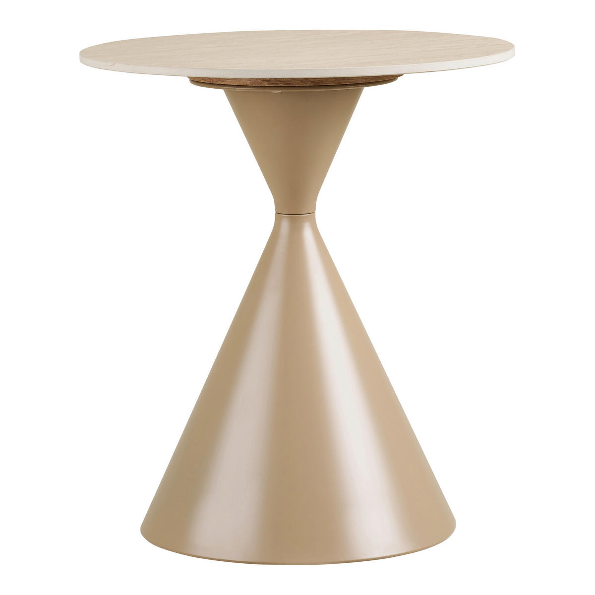 BEISTELLTISCH 50/50/56 cm Annecy Sandfarben rund  - Sandfarben, Design, Stein/Metall (50/50/56cm) - MID.YOU