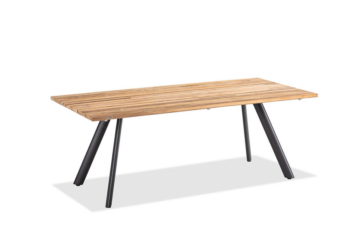 GARTENTISCH 220/95/76 cm  - Anthrazit/Teakfarben, Design, Holz/Metall (220/95/76cm)