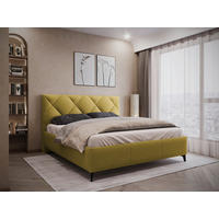 POLSTERBETT 180/200 cm  in Senfgelb  - Senfgelb/Schwarz, Modern, Holz/Textil (180/200cm) - MID.YOU